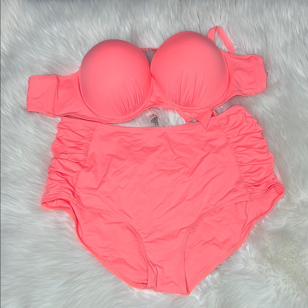 New Fashion nova Pink High-Waisted Bikini Set size 2X